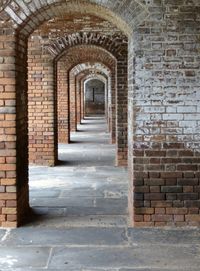 Arched brick walkways at Fort Jefferson in Dry Tortugas National Park
