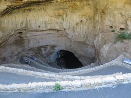 The winding road to the entrance to Carlsbad Caverns