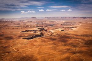 Aerial photo of the entire Canyonlands National park on a cloudless day