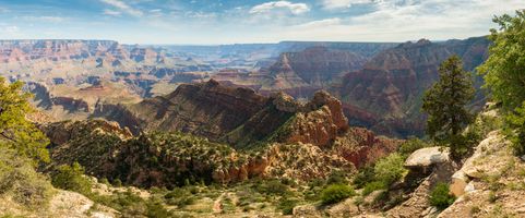 Panoramic view from above of Grand Canyon National Park